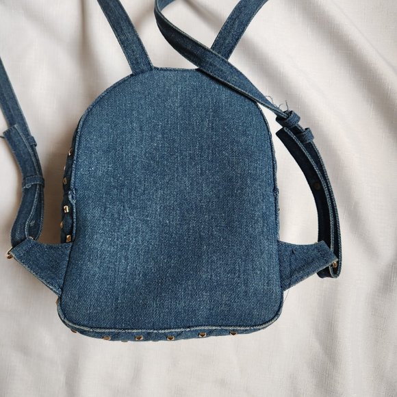 FOREVER 21 Cool Metal Willow Nail Denim Blue Backpack main image 12